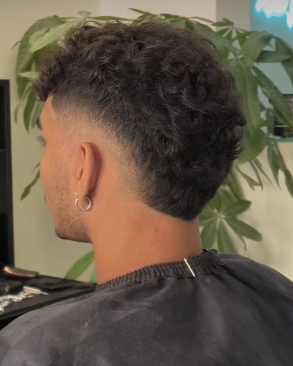Burst Fade Mullet haircut