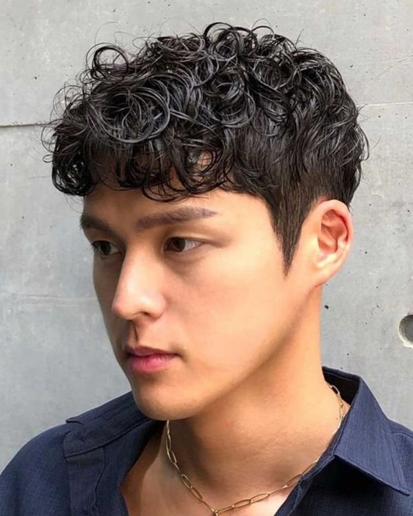 Curly Perm with Fade hairstyle