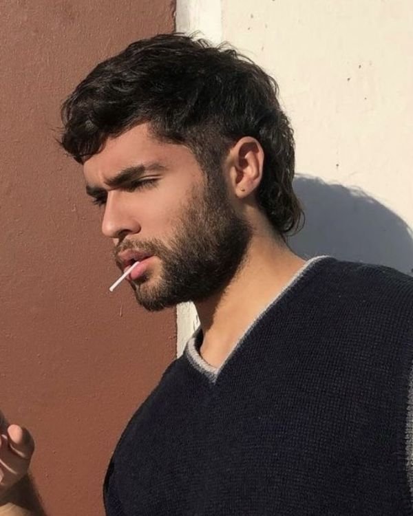 Mullet Haircut with Beard