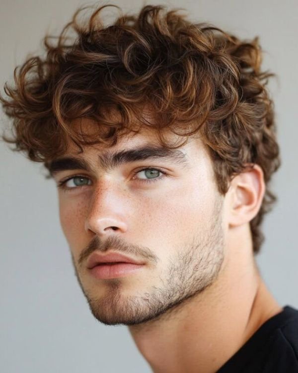 Long Curly Fringe with Short Sides