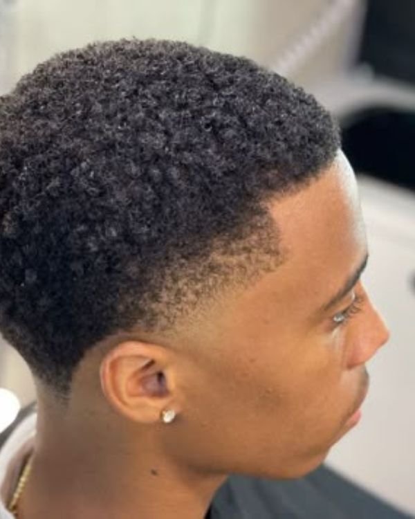 Short Afro Curly Fade