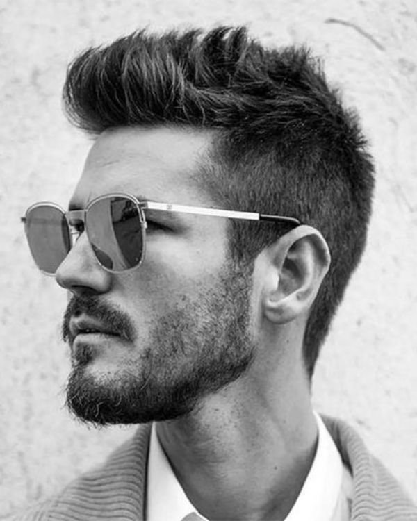 Short Brush Up with Tapered Sides haircut