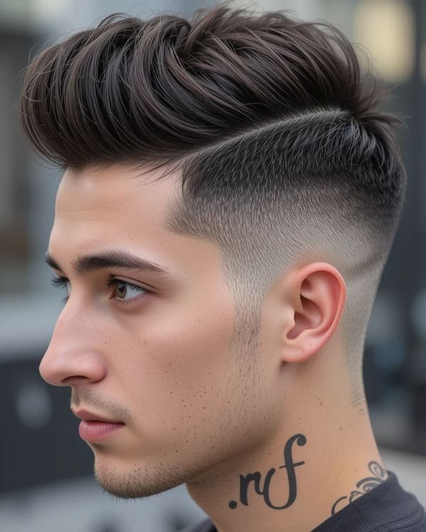 Quiff cut with Low Taper Fade