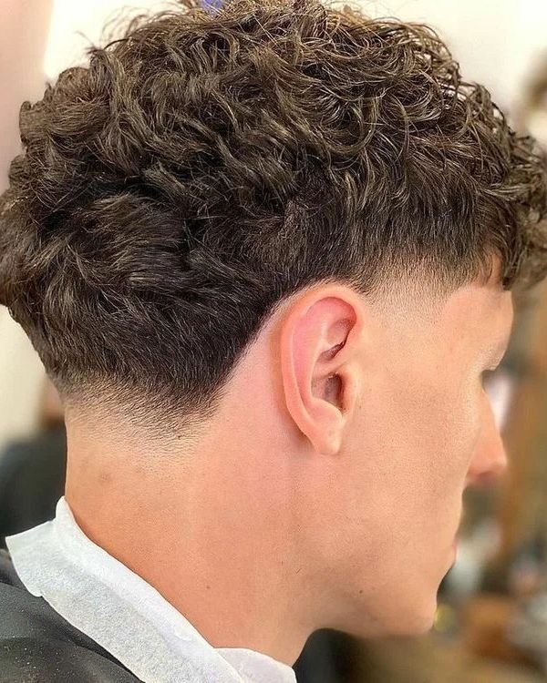 Textured Short Curls with Fade haircut
