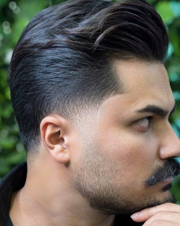 Combed Over Fringe with Taper Fade