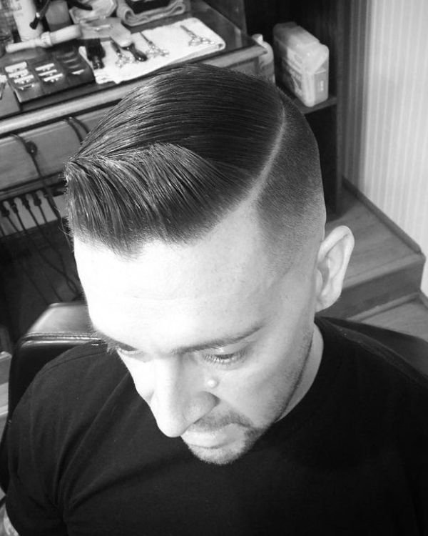 Hard Part Comb Over Fade