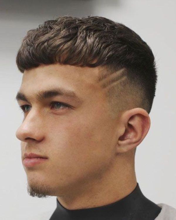 Short Brush Forward with High Skin Fade