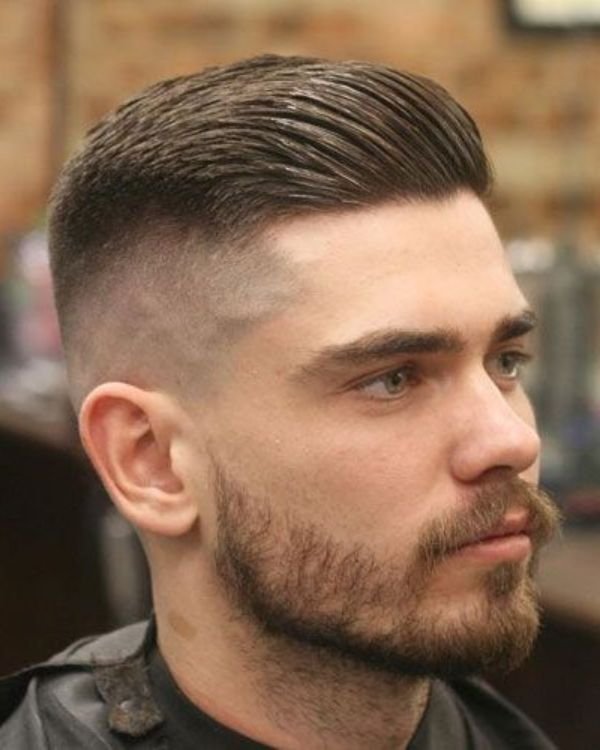 Side Swept Crew Cut Fade