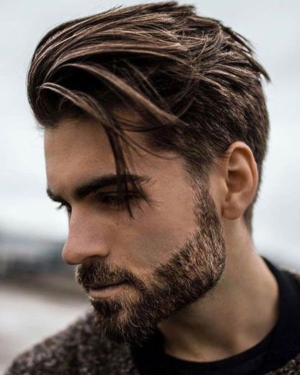 Side Swept Hair with Short Sides