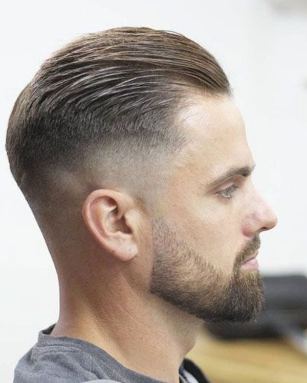 Cool Slick Back with Low Fade