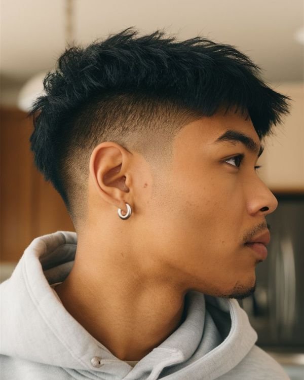 Handsome Short Tousled Style with Low Taper Fade
