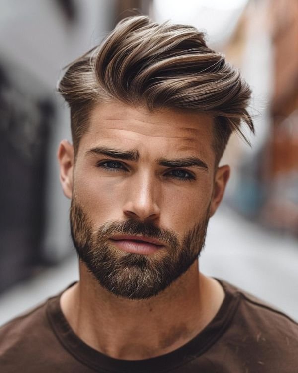 Long Comb Over with Tapered Sides