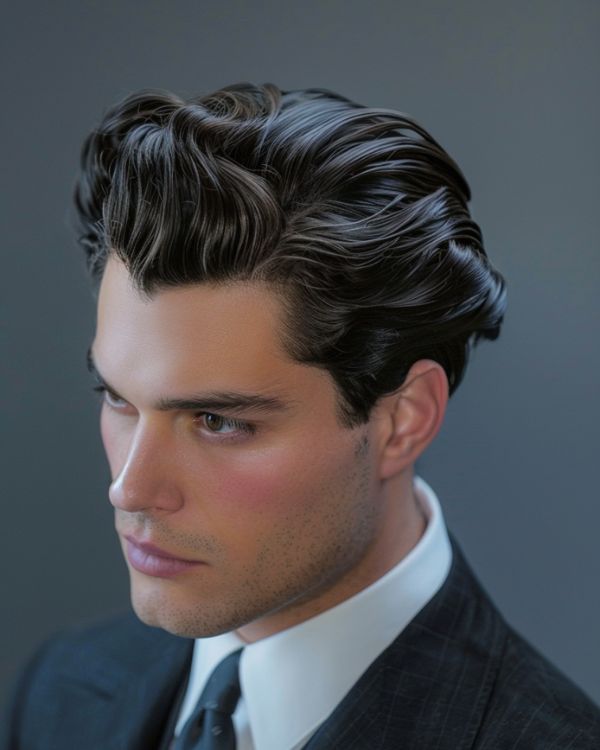 Long Hair Combed Back