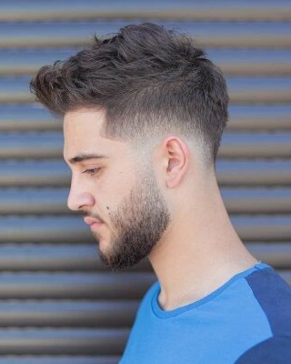 Long Layered Crew Cut with High Taper Fade