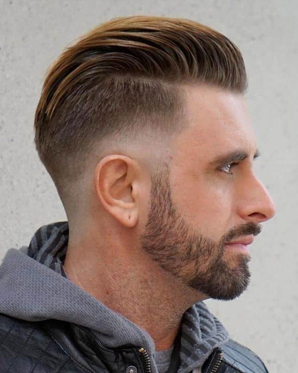 Medium Slick Back Fade