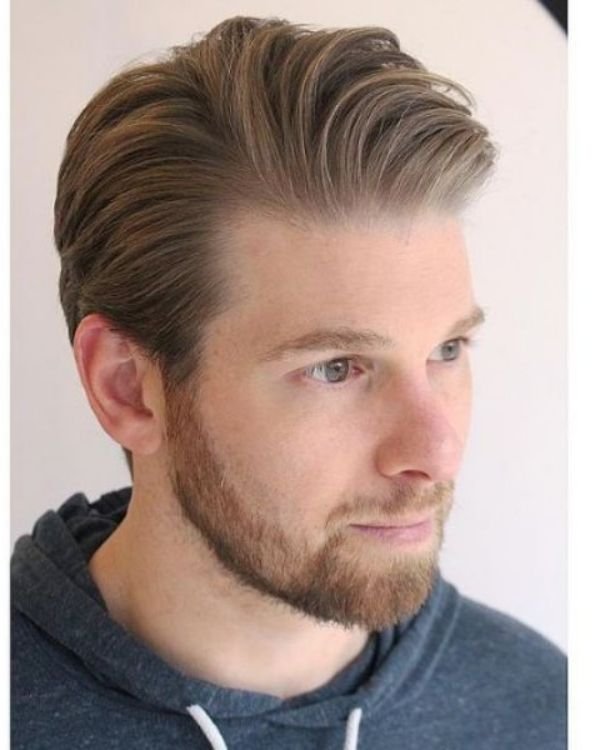 Messy Layered Comb Over with Tapered Sides