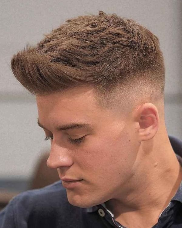 Messy Quiff with Taper Fade