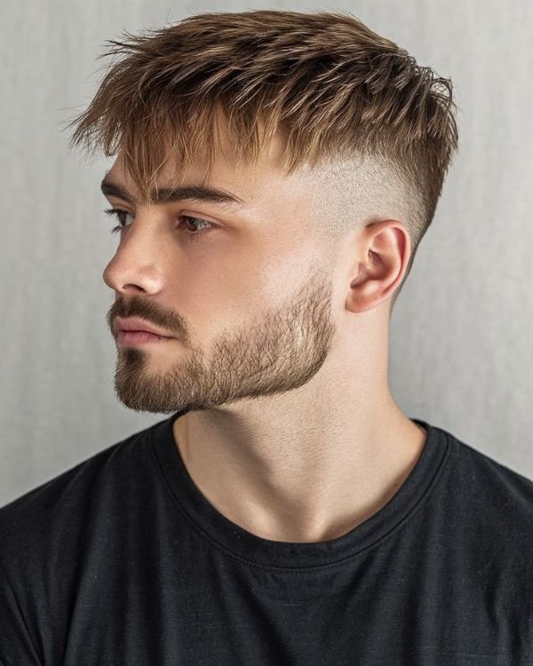 Messy, Textured Fringe with Fade