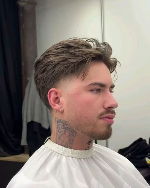 Middle Part with Taper Fade