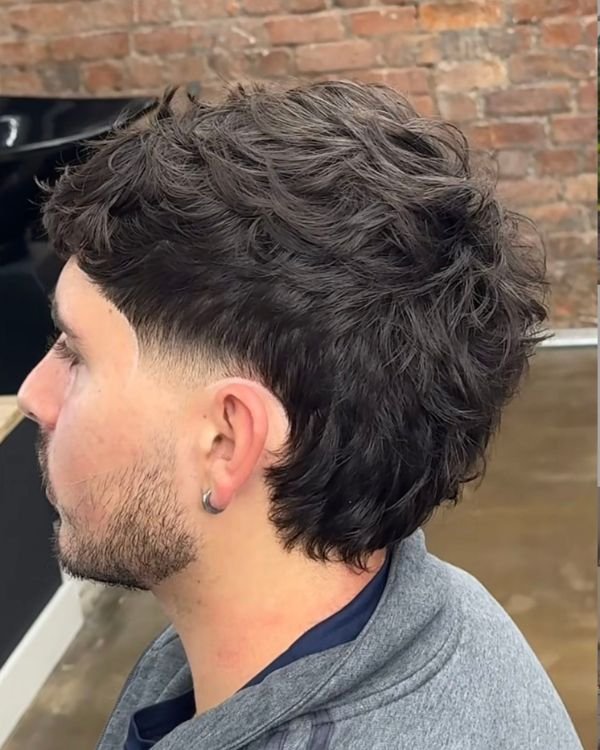 Rugged Messy Mullet with Thick Fringe