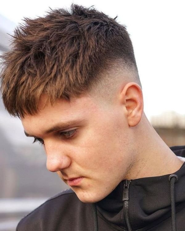 Short Messy Spikes with Mid Skin Fade