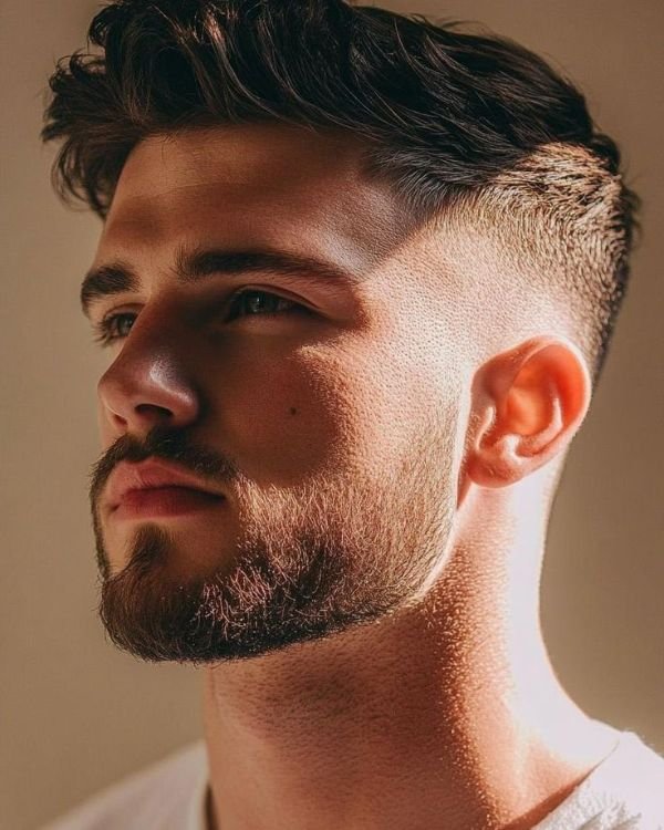 Short Messy Waves with High Skin Fade