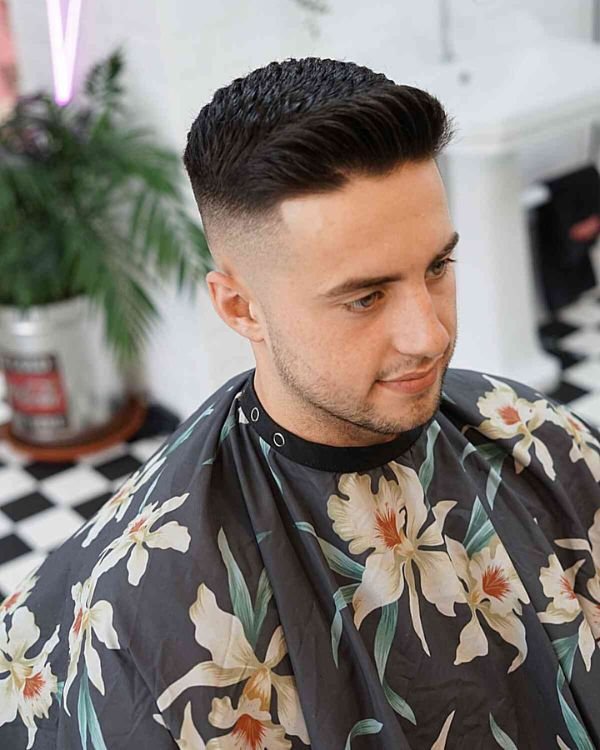 Short Quiff with Low Taper Fade