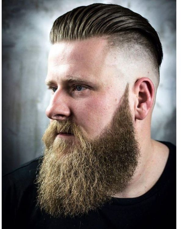 Slick Back with Short Sides and Beard
