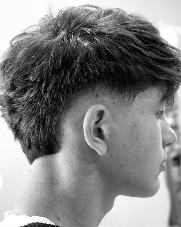 Textured Mullet Fade with Fringe