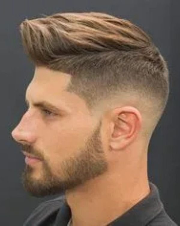 Tousled Textured Quiff with Low Fade